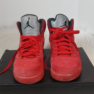 Air Jordan 5 Retro  Red Suede Men's Sneakers Sz 11
